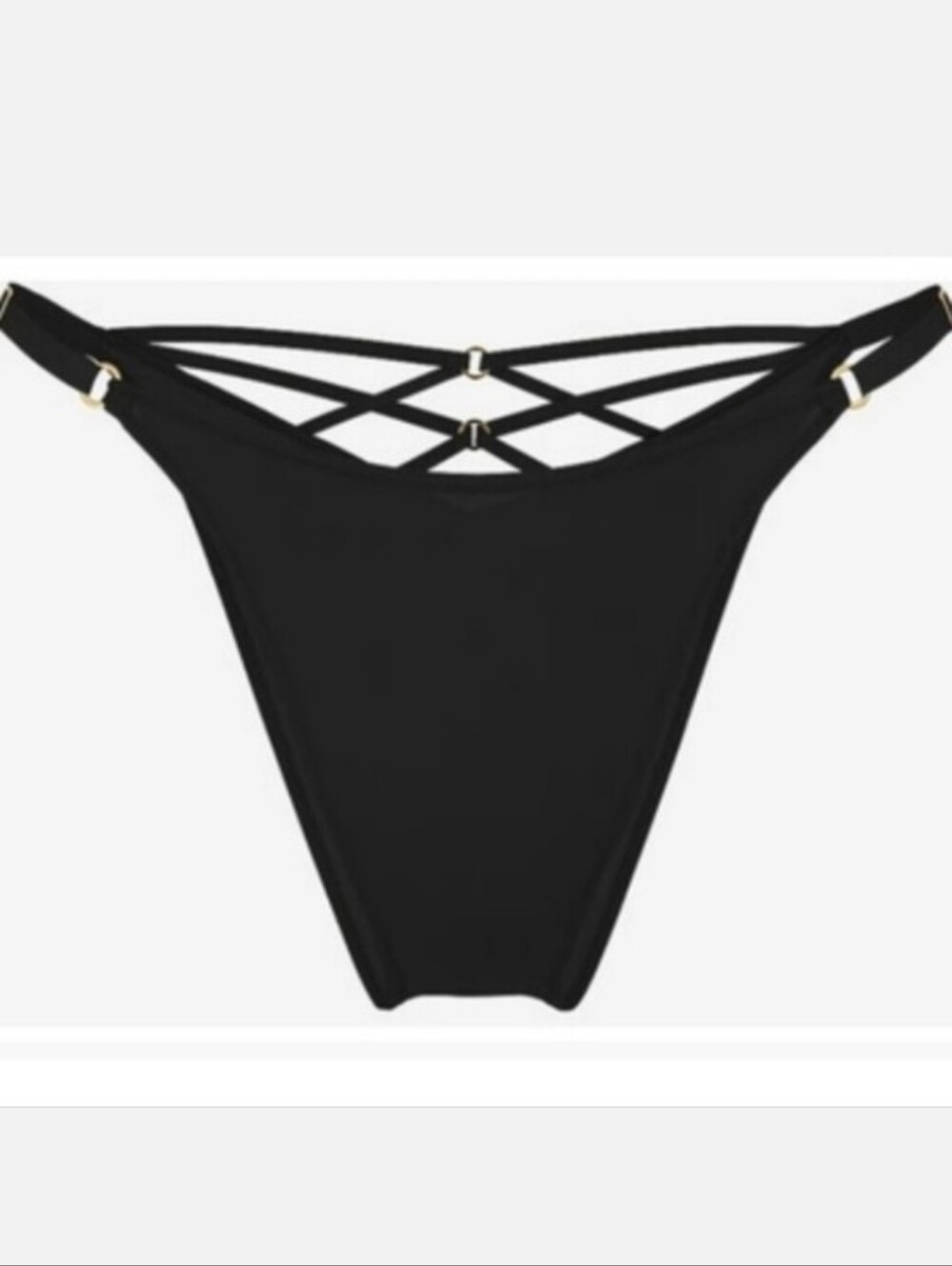 Victoria's Secret Very Sexy Smooth Strappy Back Adjustable Brazilian Panty BLACK